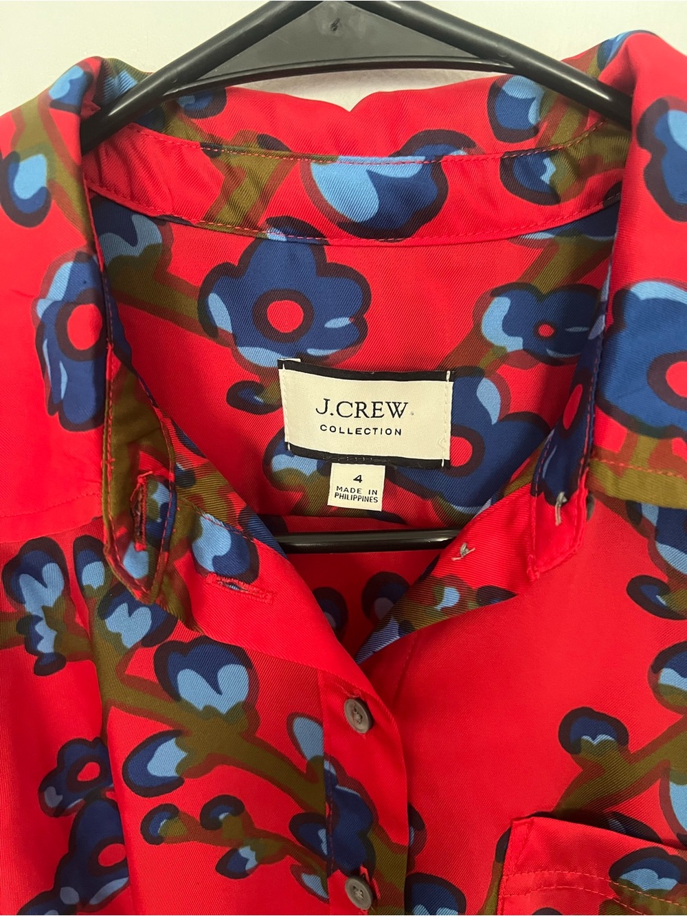J. Crew Collection A-line Shirtdress in Lattice Floral Vintage Red size 4 - Picture 3 of 10